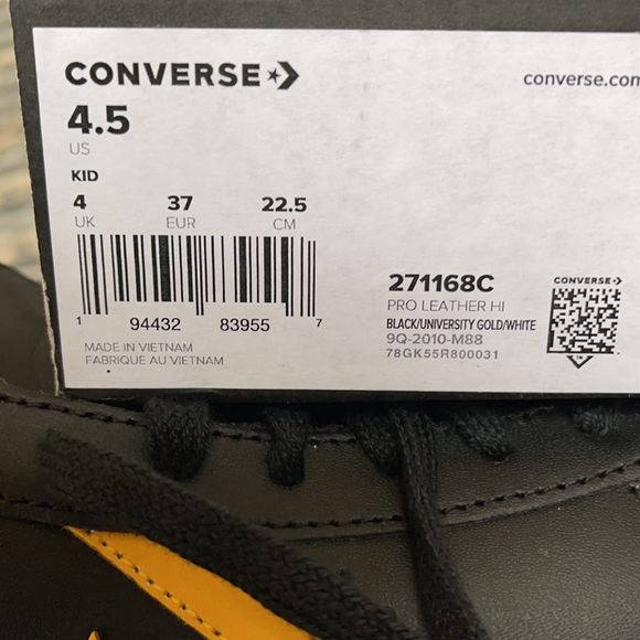 Converse Pro Leather Hi Black/University Gold/White WMNS - Picture 16 of 16